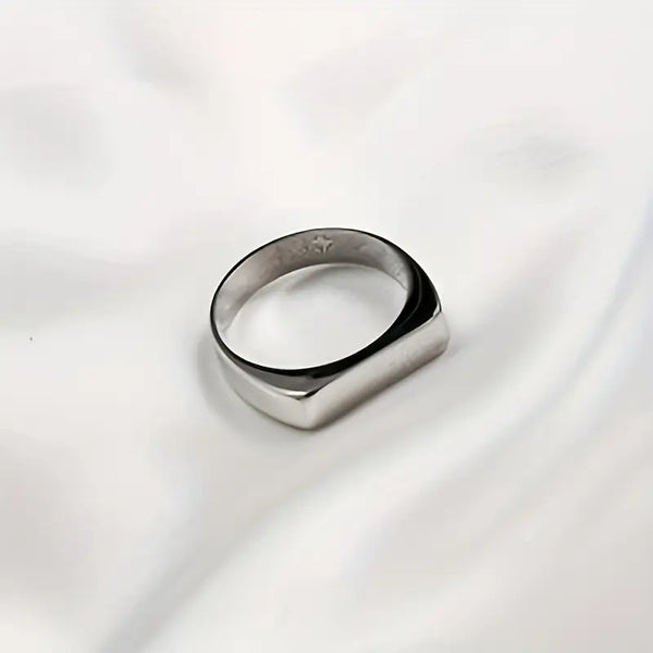 1pc Minimalist Polished Titanium Ring for Men